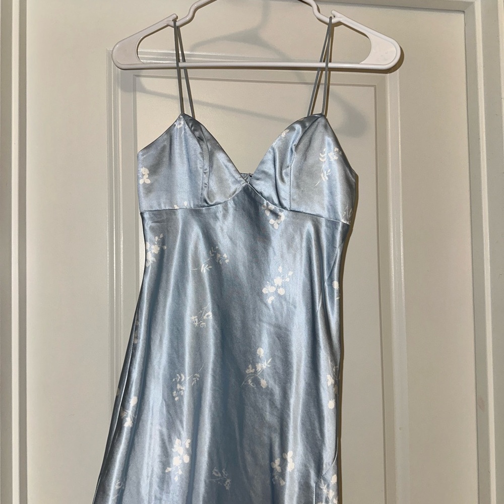 Princess Polly Light Blue Floral Mini Dress